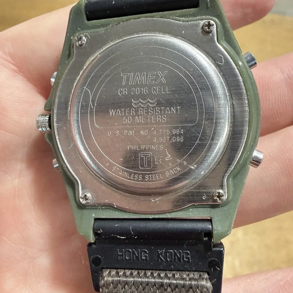 Timex Expedition Digi Analogue‎ Vintage Quartz 50M WR Indiglo Mens Watch Brown